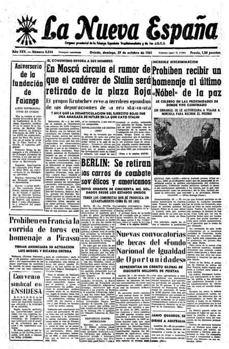 Portada Domingo 29 de Octubre de 1961