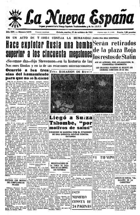 Portada Martes 31 de Octubre de 1961