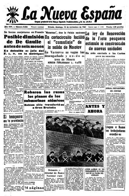 Portada Domingo 12 de Noviembre de 1961
