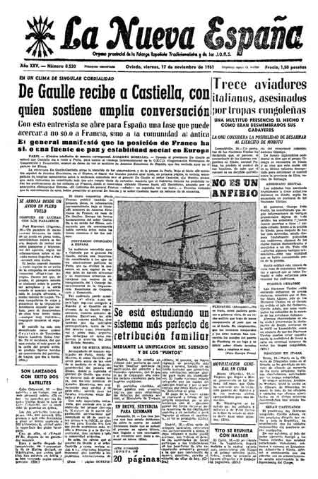 Portada Viernes 17 de Noviembre de 1961