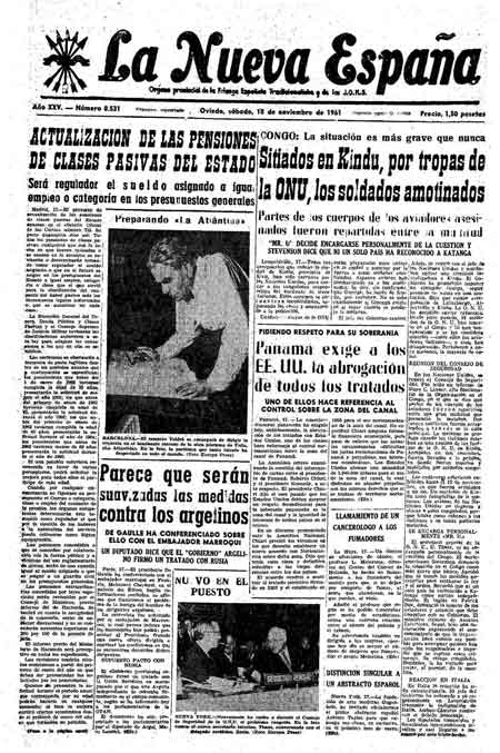 Portada Sábado 18 de Noviembre de 1961