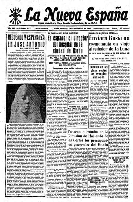 Portada Domingo 19 de Noviembre de 1961