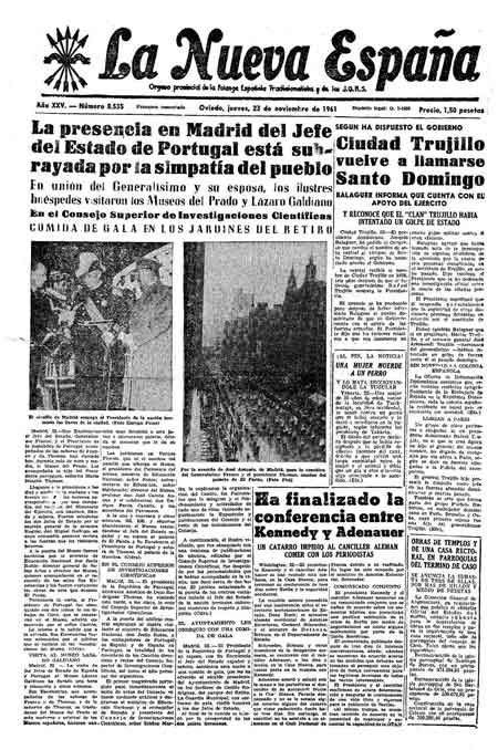Portada Jueves 23 de Noviembre de 1961
