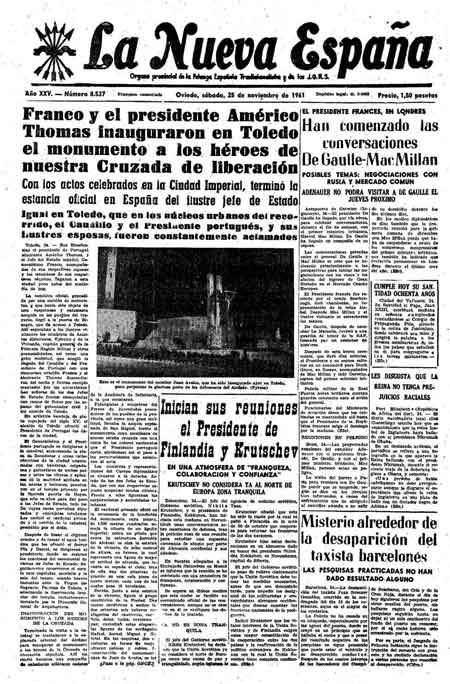 Portada Sábado 25 de Noviembre de 1961
