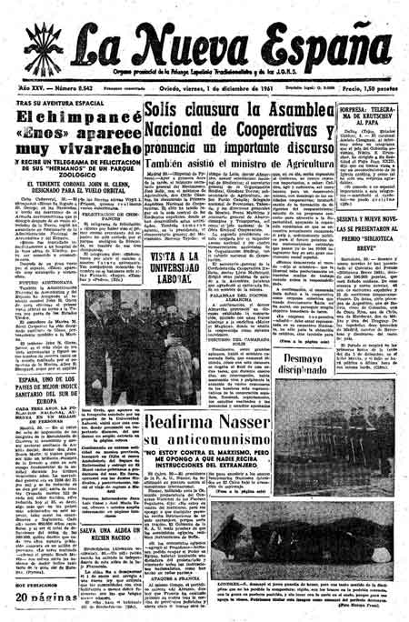 Portada Viernes 1 de Diciembre de 1961