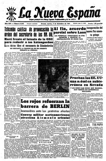 Portada Martes 5 de Diciembre de 1961