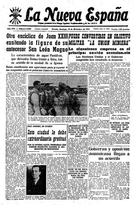 Portada Domingo 10 de Diciembre de 1961