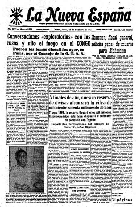 Portada Jueves 14 de Diciembre de 1961