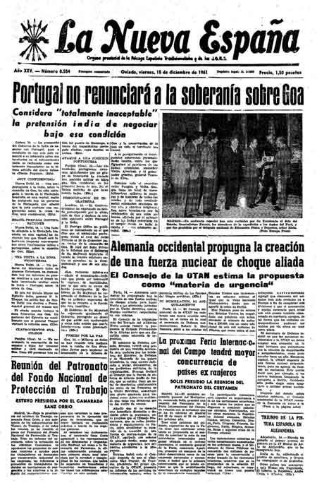 Portada Viernes 15 de Diciembre de 1961