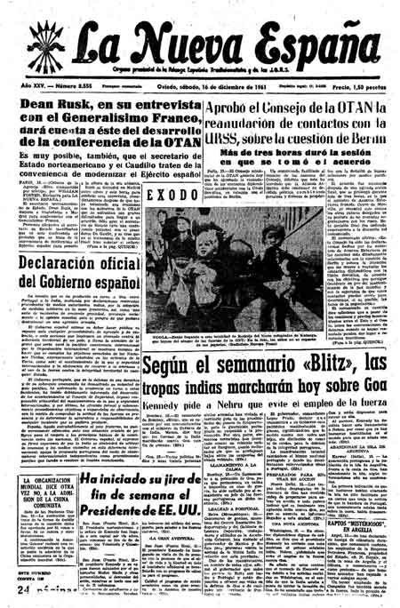 Portada Sábado 16 de Diciembre de 1961