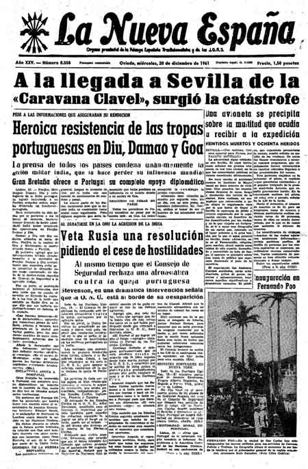 Portada Miércoles 20 de Diciembre de 1961