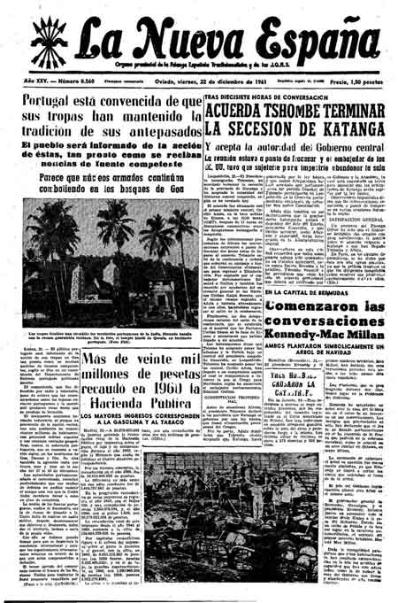 Portada Viernes 22 de Diciembre de 1961