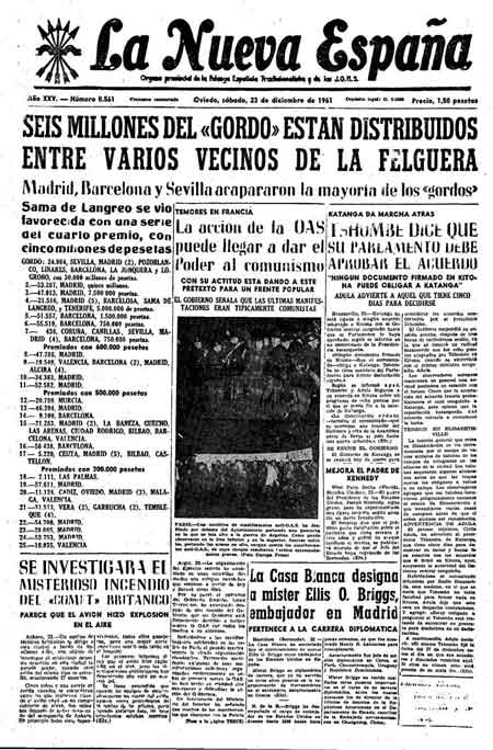 Portada Sábado 23 de Diciembre de 1961