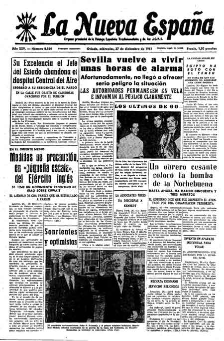 Portada Miércoles 27 de Diciembre de 1961