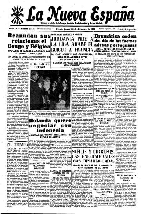 Portada Jueves 28 de Diciembre de 1961