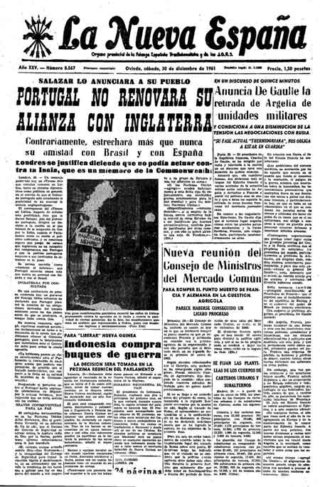 Portada Sábado 30 de Diciembre de 1961