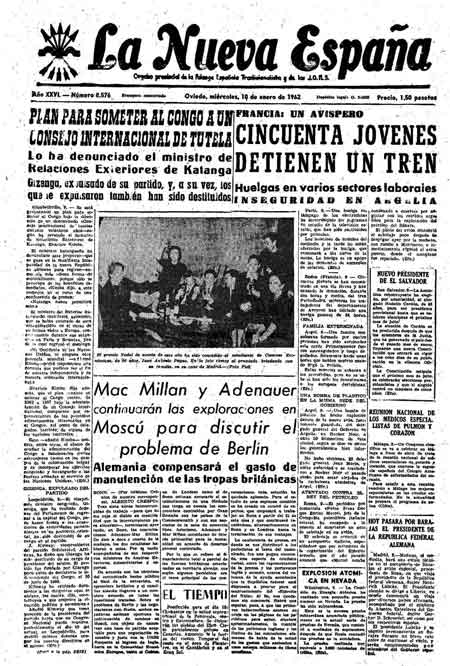 Portada Miércoles 10 de  de 1962