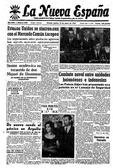Portada Martes 16 de  de 1962
