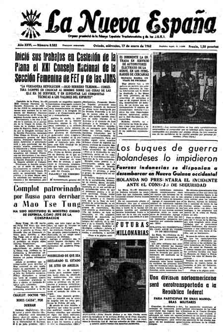 Portada Miércoles 17 de  de 1962