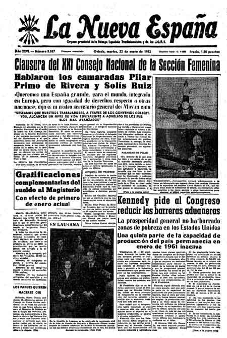 Portada Martes 23 de  de 1962