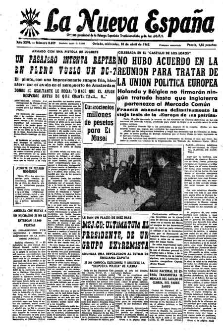 Portada Miércoles 18 de  de 1962