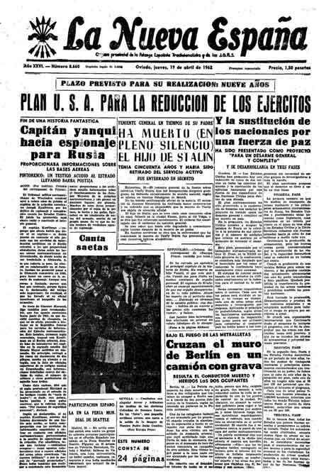 Portada Jueves 19 de  de 1962