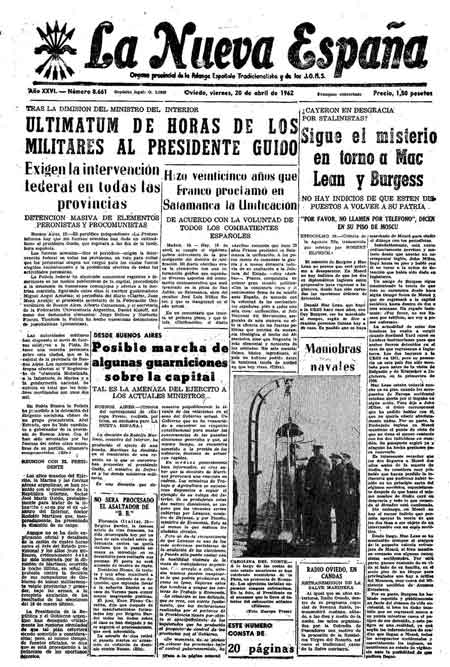 Portada Viernes 20 de  de 1962
