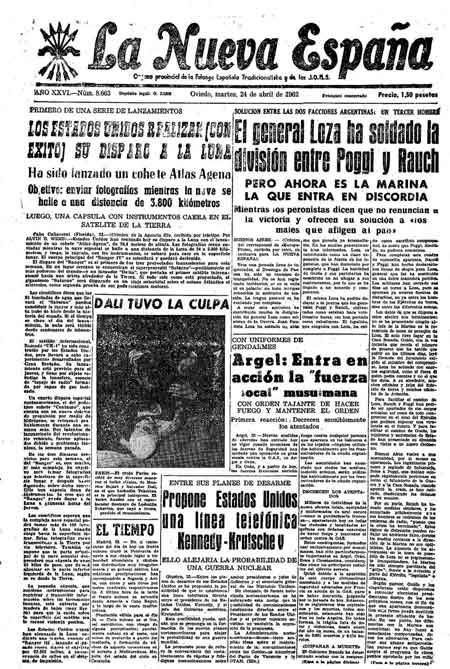 Portada Martes 24 de  de 1962