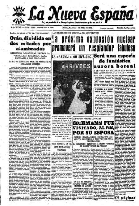 Portada Martes 1 de  de 1962