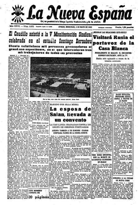 Portada Miércoles 2 de  de 1962