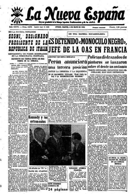 Portada Martes 8 de  de 1962
