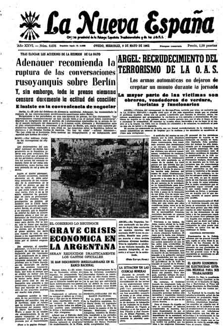 Portada Miércoles 9 de  de 1962