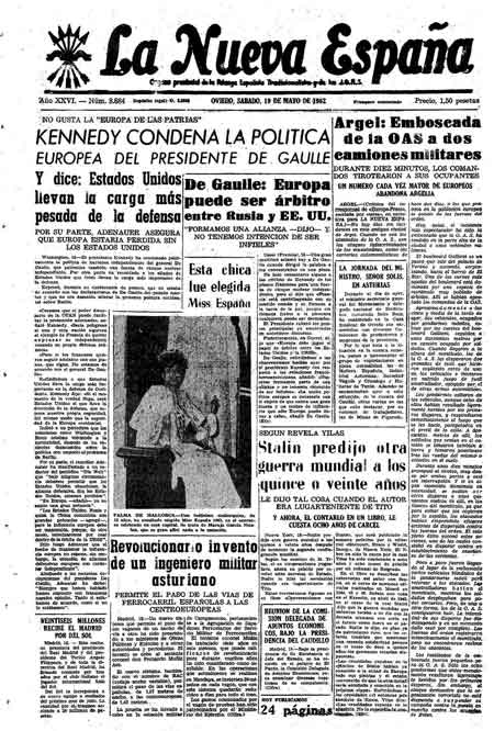 Portada Sábado 19 de  de 1962