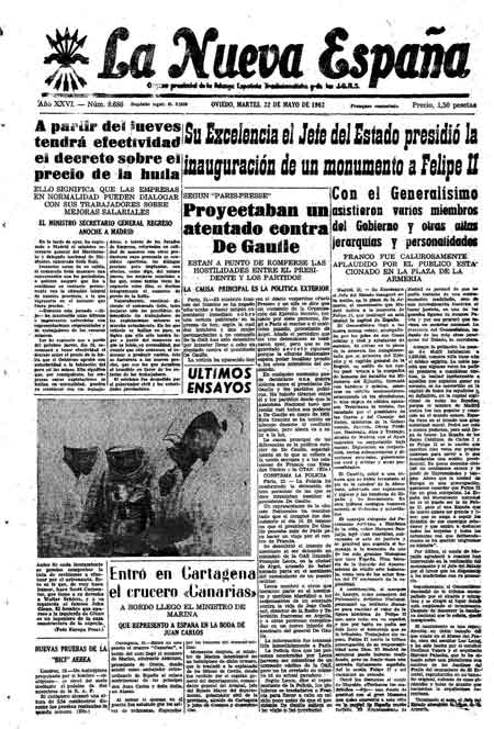 Portada Martes 22 de  de 1962