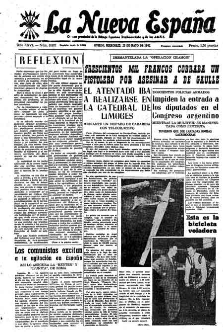 Portada Miércoles 23 de  de 1962