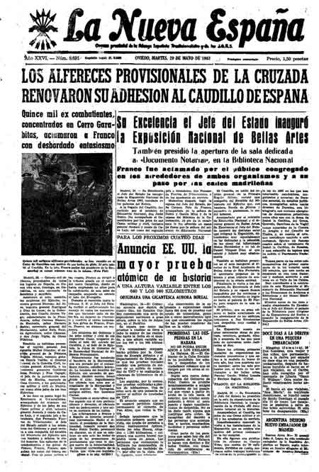 Portada Martes 29 de  de 1962