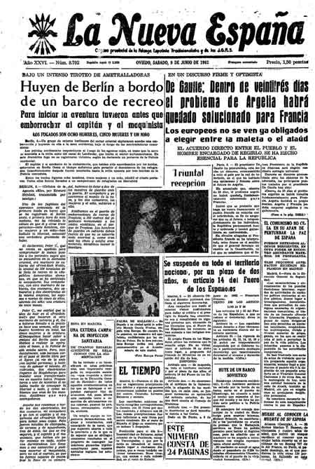 Portada Sábado 9 de  de 1962