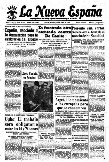 Portada Viernes 15 de  de 1962