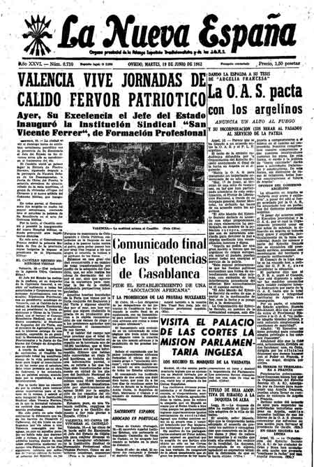 Portada Martes 19 de  de 1962