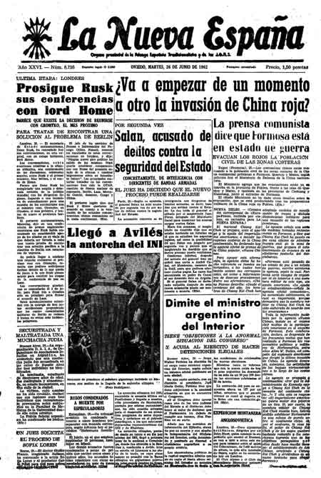 Portada Martes 26 de  de 1962