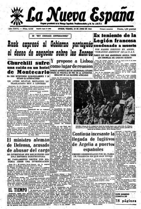 Portada Viernes 29 de  de 1962