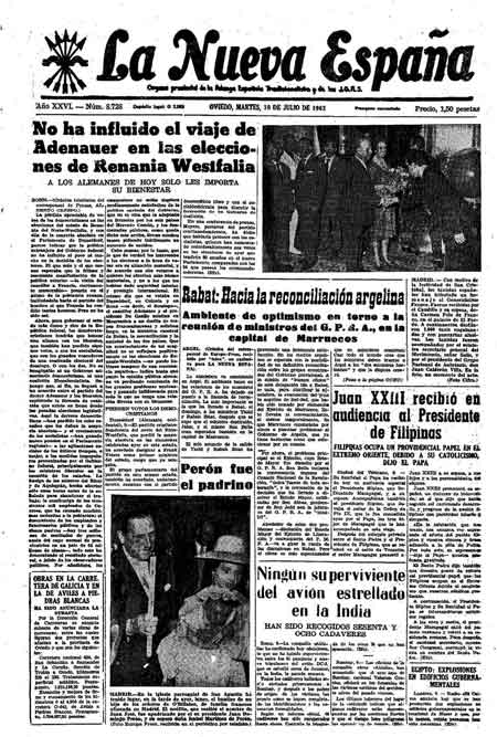Portada Martes 10 de  de 1962
