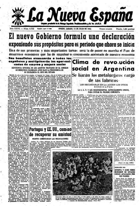 Portada Sábado 14 de  de 1962