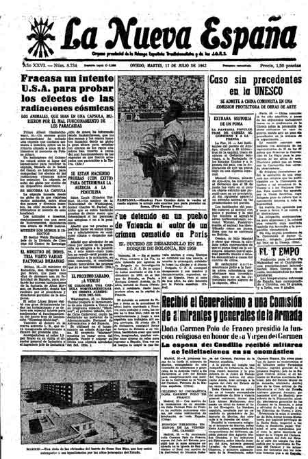 Portada Martes 17 de  de 1962