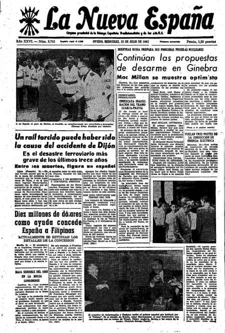 Portada Miércoles 25 de  de 1962