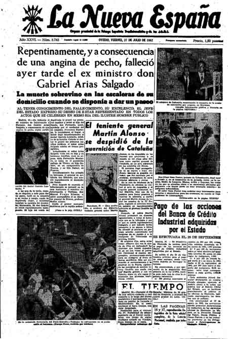 Portada Viernes 27 de  de 1962
