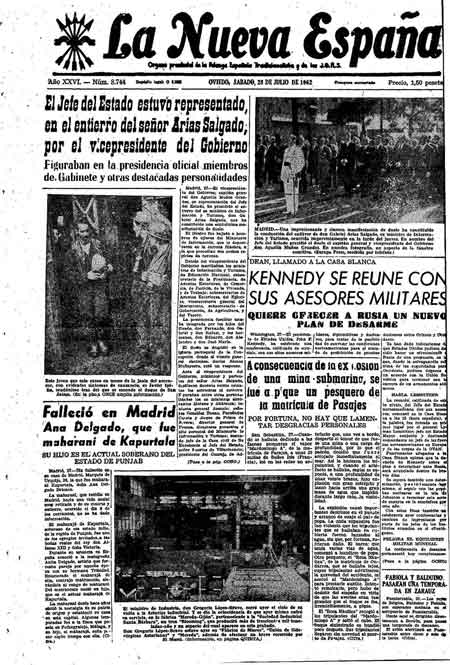 Portada Sábado 28 de  de 1962