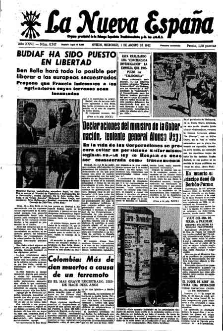 Portada Miércoles 1 de  de 1962
