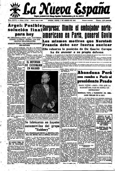 Portada Jueves 2 de  de 1962
