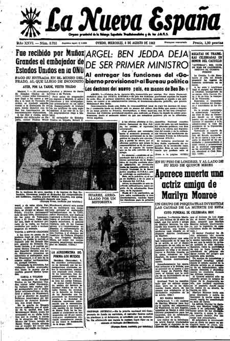 Portada Miércoles 8 de  de 1962